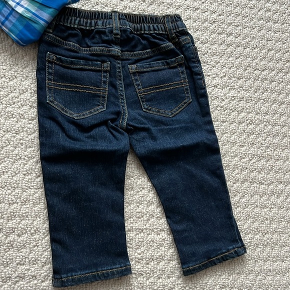 NWT - Plaid Poplin 2 piece outfit set.  Size 9-12 months. - Picture 3 of 9